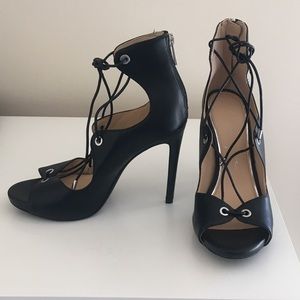 Jessica Simpson Black Strap Tie Pumps